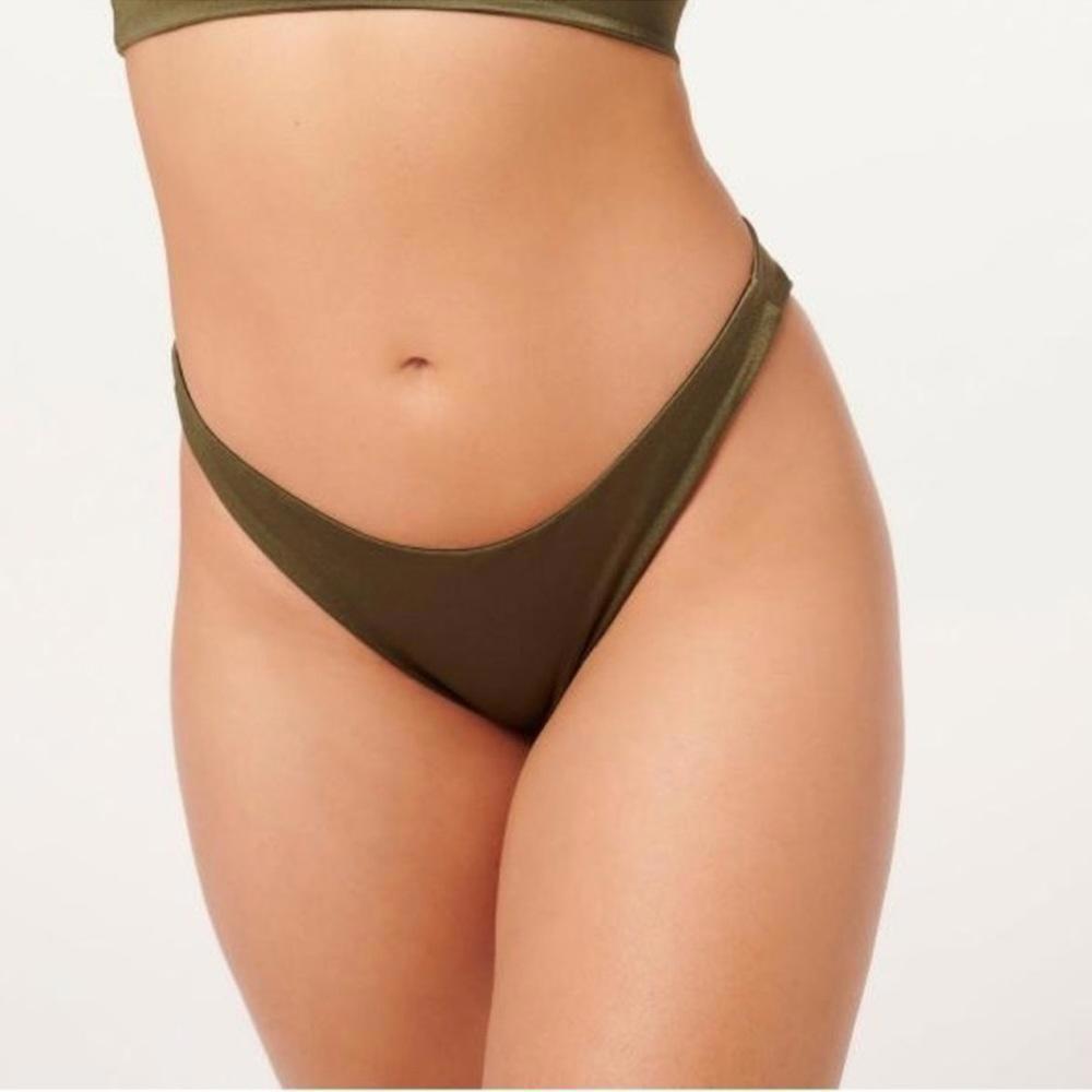 Good American Womens Foil Better Bikini Reversible Bottom Mocha Size M New - Picture 5 of 12